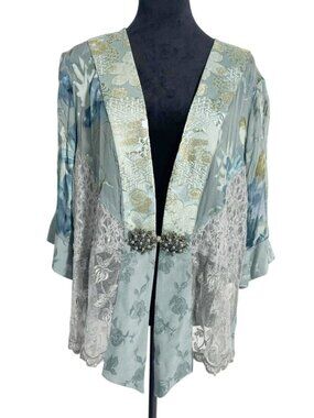 Spencer Alexis Size XL  Top Blouse Lagenlook Goth Romantic Jacket Lace